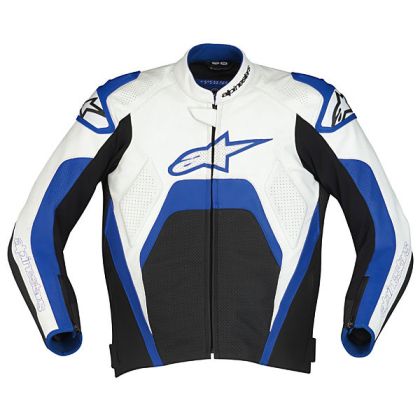Alpinestars Tech 1-R Leather Jacket - White/Blue